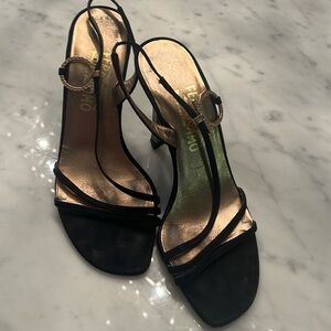 Ferragamo black evening sandals, size 6.5